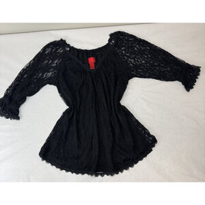 Whimsigoth Baby Doll Dress Lace Overlay V Christina Goth Vintage 90s Y2K XL